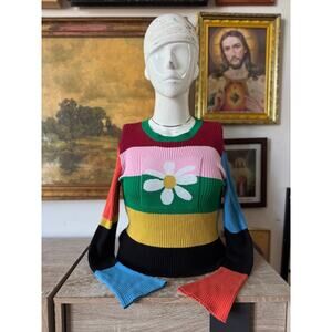 UNIF Dolly Sweater w Rainbow Pattern Ladies Size Large